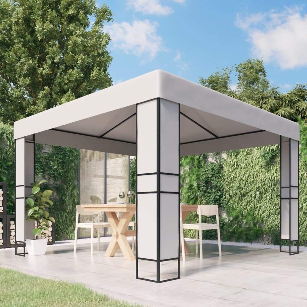 Paviljoen 3x3 partytent wit taupe + LED-slinger GRTS BEZORGD, Verzenden, Minder dan 4 meter, Nieuw, Nvt