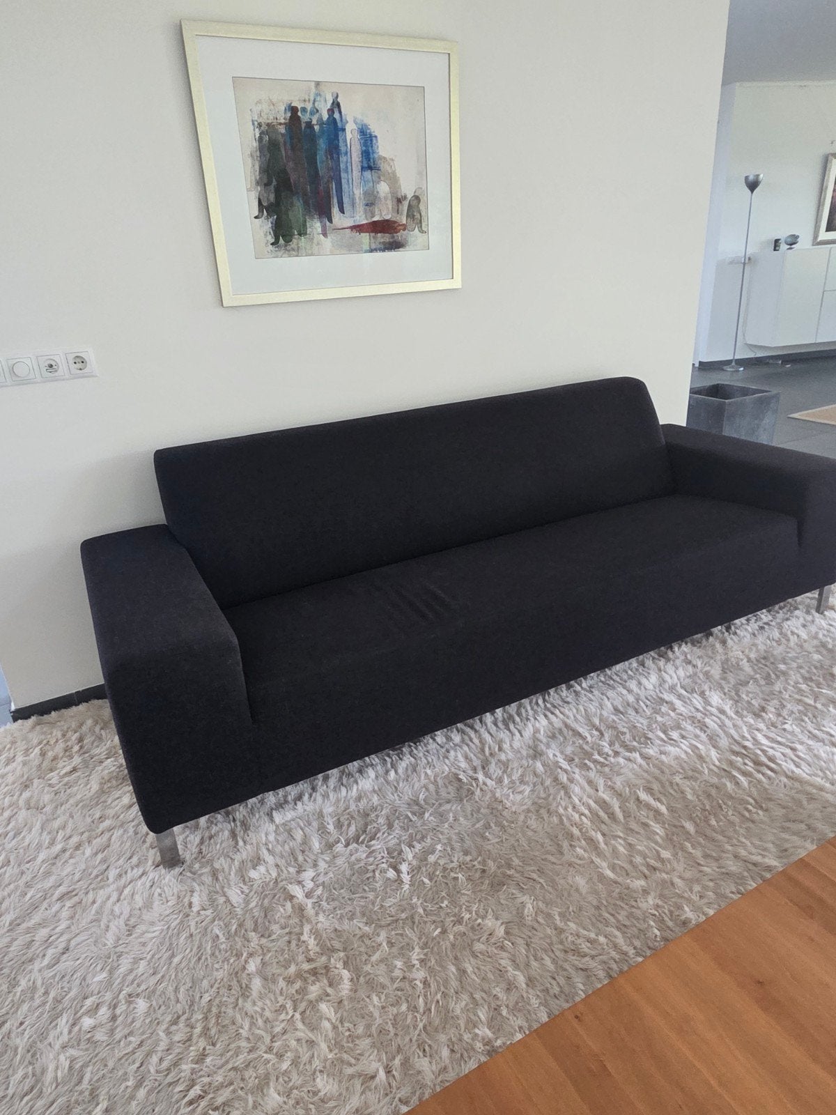 Comfortabele bank - 230 cm breed, 82 cm diep, Ophalen, Gebruikt, Driepersoons, 75 tot 100 cm