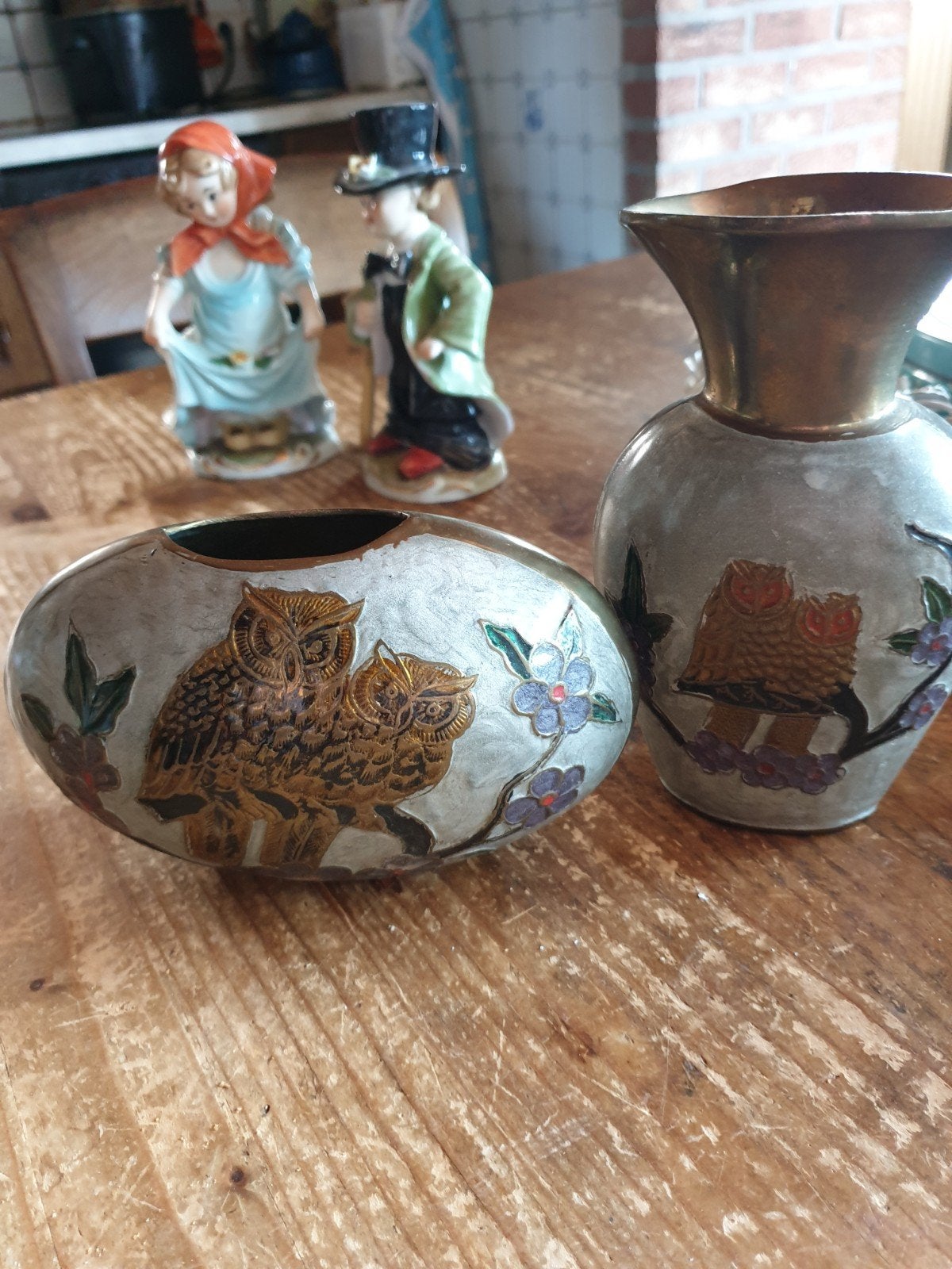 2 koperen vazen ,handgemaakt, Ophalen of Verzenden