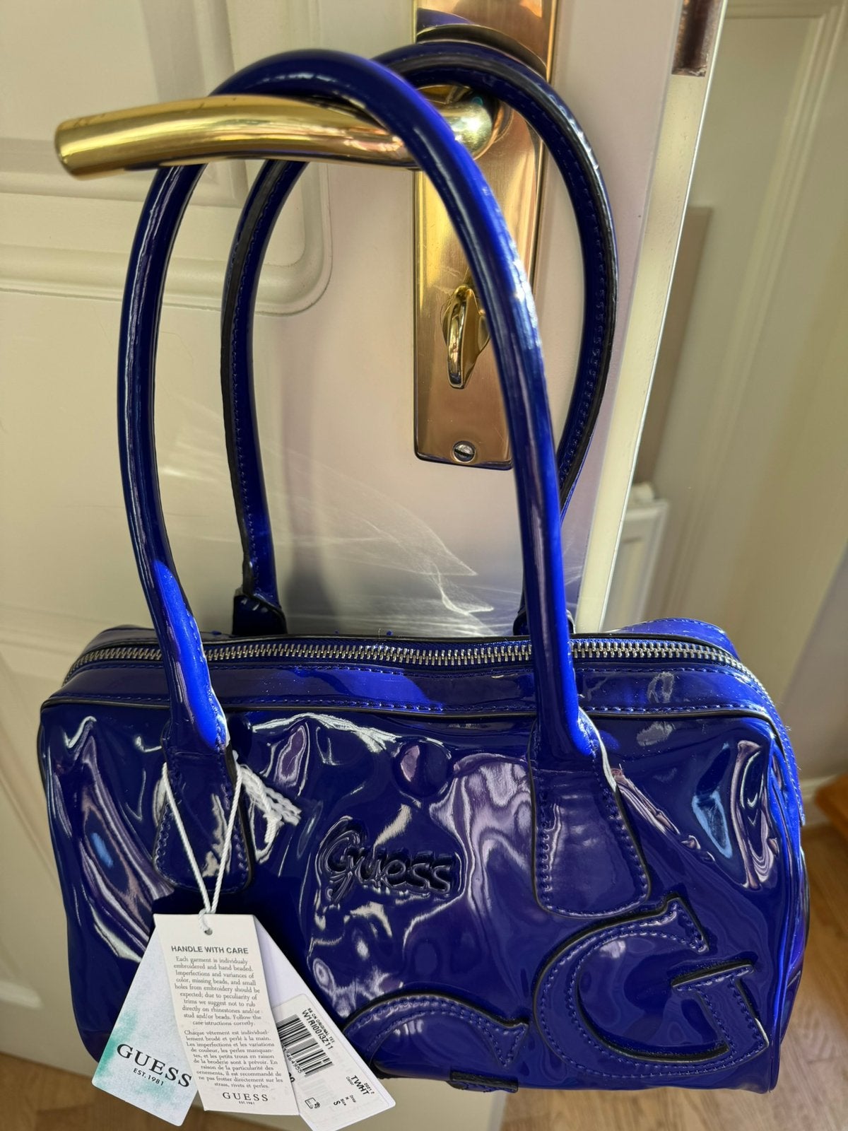 Gloednieuwe blauwe guess tas.met alle labels van Guess, 30 cm of meer, Blauw, Ophalen of Verzenden, Nieuw