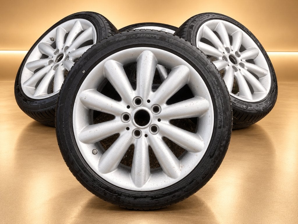 17” MINI 499 velgen Cosmos Spoke F55 56 57 zomer MICHELIN, Gebruikt, Banden en Velgen, 17 inch, Zomerbanden