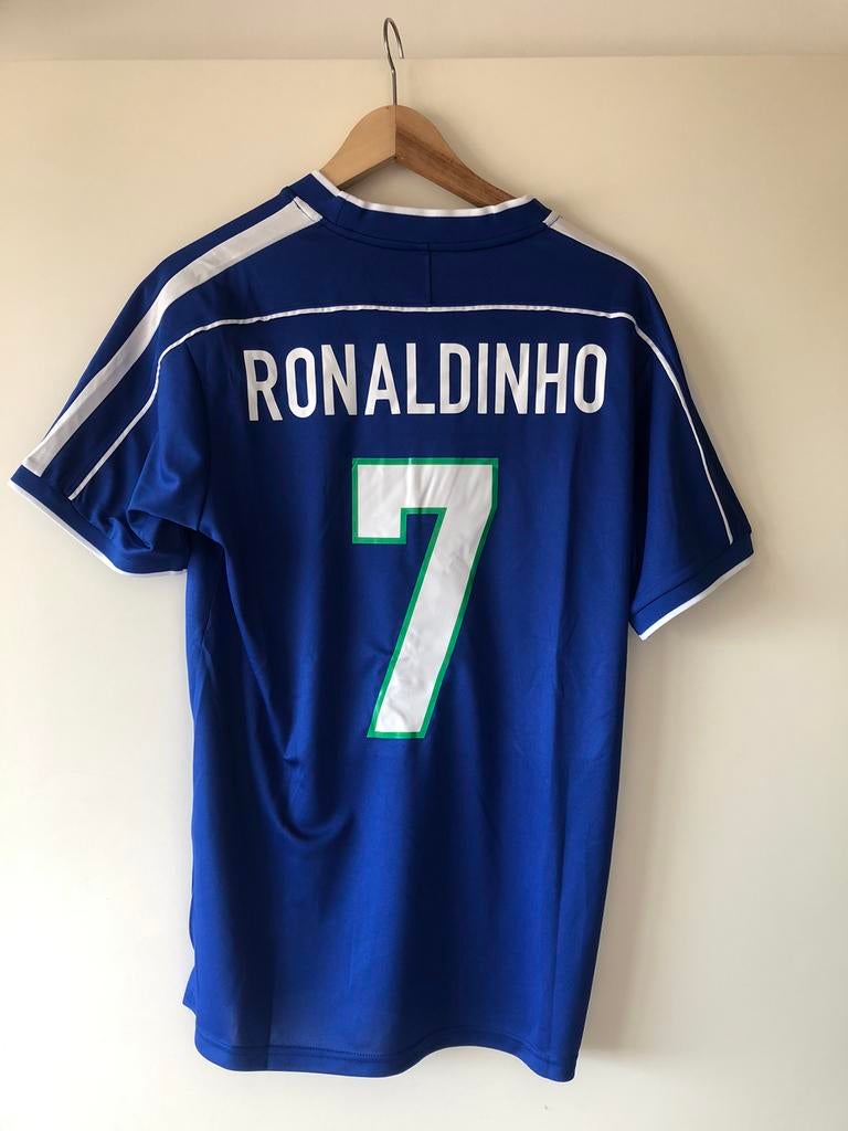 Ronaldinho Brazilie ‘98 retro voetbalshirt maat L, Sport en Fitness, Voetbal, Maat L, Ophalen of Verzenden, Zo goed als nieuw