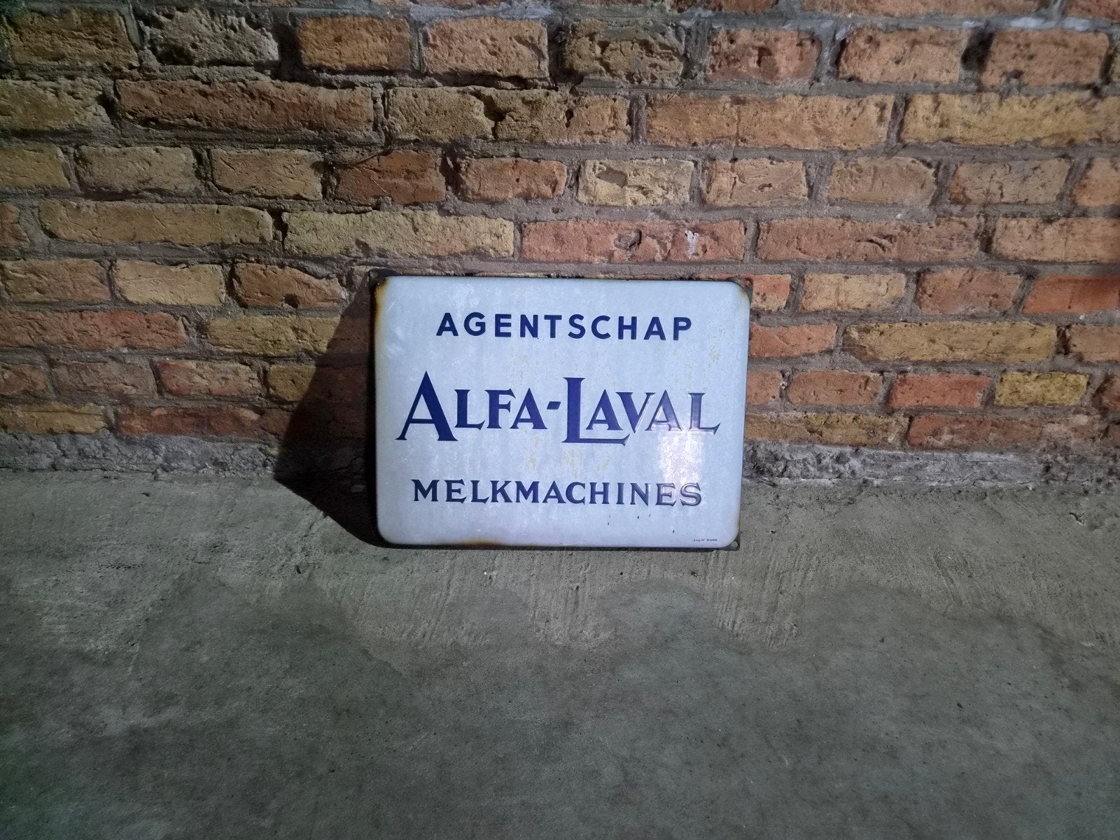 Emaille Reclamebord Alfa-Laval Melkmachines, Ophalen of Verzenden