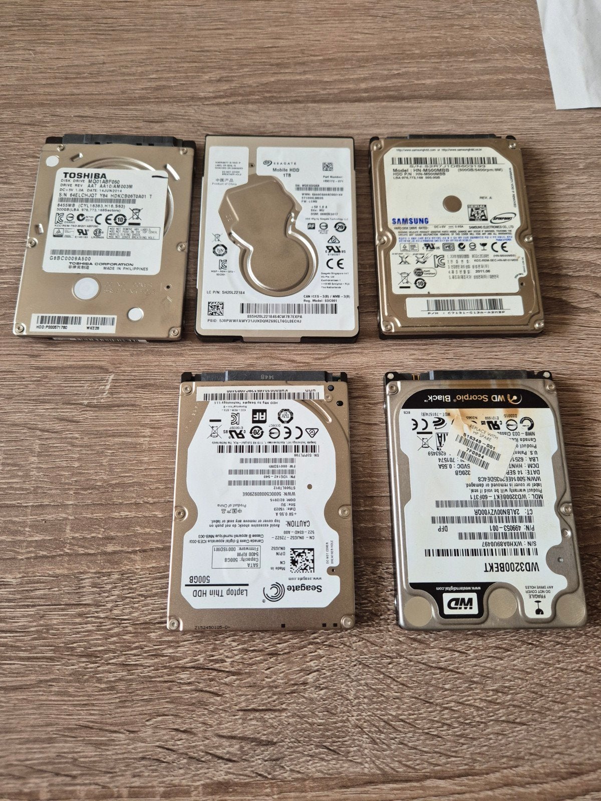 5x SATA harde schijven, Ophalen