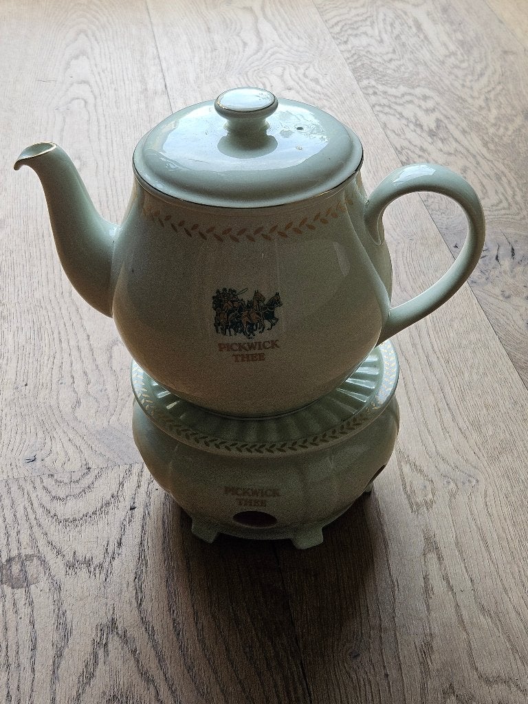 Vintage Pickwick Theepot met theelicht - Compleet, Ophalen of Verzenden
