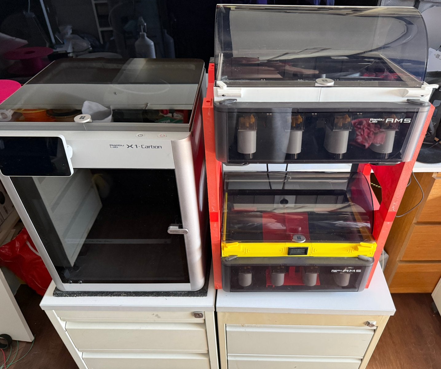 Bambu Lab X1 Carbon 3D printer 2x AMS, Computers en Software, 3D Printers, Zo goed als nieuw, Ophalen