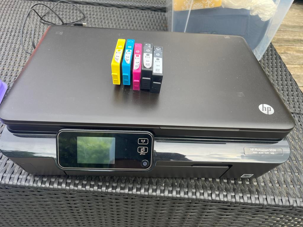 HP Photosmart 5524 All-in-One Printer met cartridges, Gebruikt, Inkjetprinter, All-in-one, Kleur printen