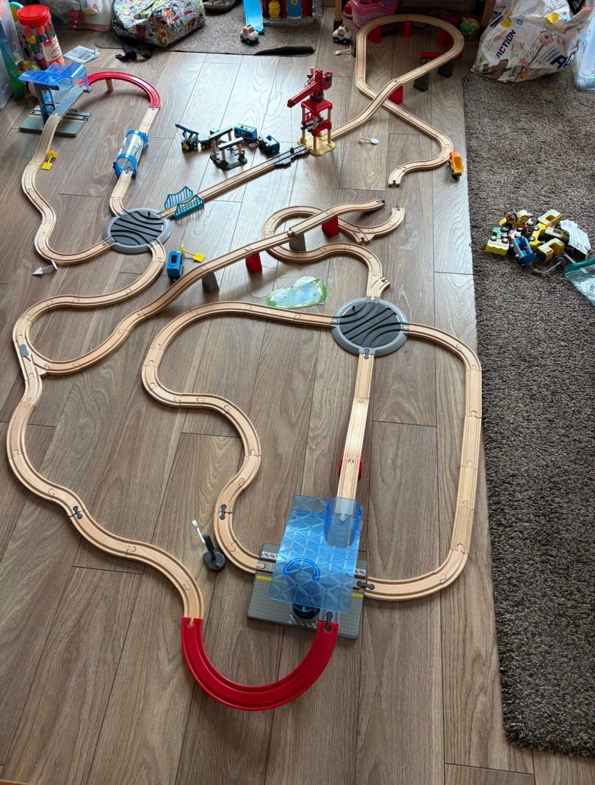 6 sets (!) Playtive houten treinbanen & uitbereiding- zgan, Ophalen, Zo goed als nieuw