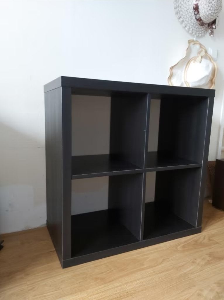 Kallax 4 vaks open kast vakkenkast 2x2 zwart Ikea, Ophalen, 5 laden of meer, 50 tot 100 cm, Zo goed als nieuw
