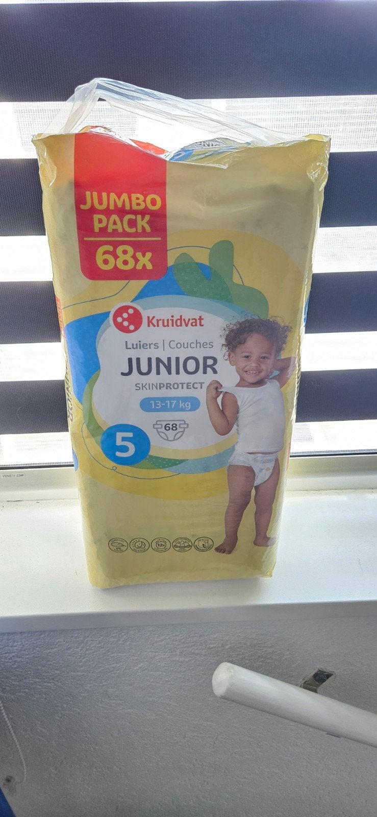 Kruidvat Luiers Junior Maat 5 (13-17 kg) - Jumbo Pack 68x, Ophalen, Nieuw