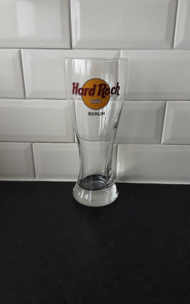 HARD ROCK BERLIN cafe glas, Ophalen of Verzenden, Zo goed als nieuw, Bierglas