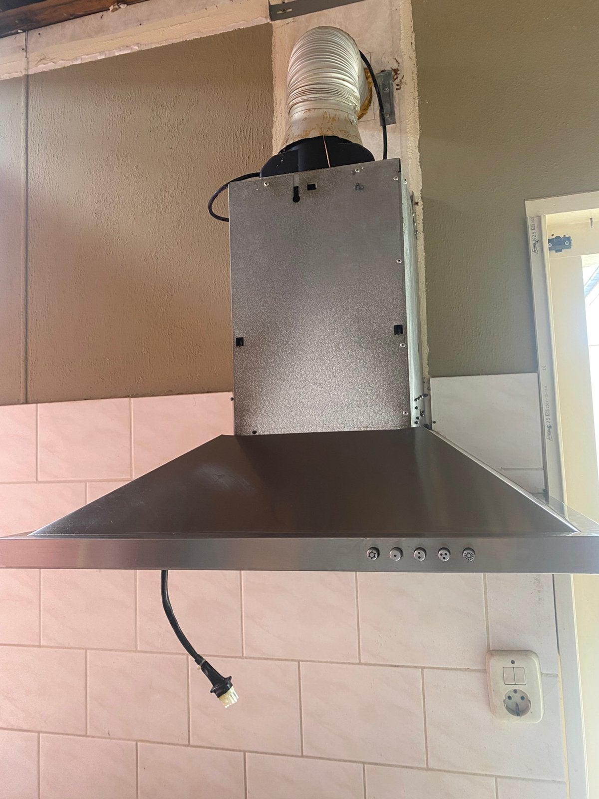 RVS afzuigkap Compleet, Witgoed en Apparatuur, Ophalen, Zo goed als nieuw, Wandschouwkap