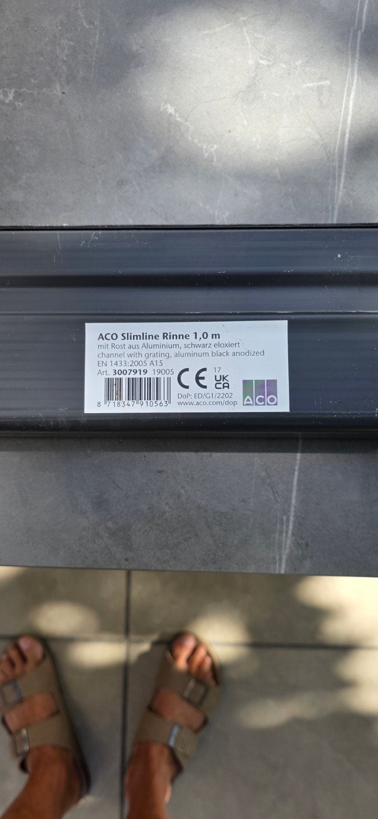 ACO SLIMLINE GOOT + HOEKSTUK NIEUW, Afvoer, Ophalen of Verzenden, Minder dan 2 meter, 40 tot 60 mm