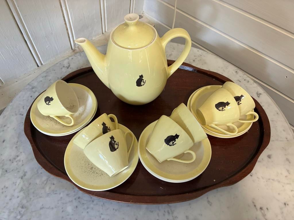 Theeservies Royal Sphinx met kattenprint, Ophalen of Verzenden