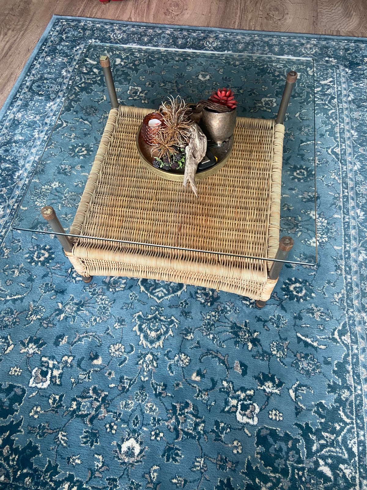 Salontafel met glasplaat, Gebruikt, 50 tot 100 cm, Vierkant, Glas