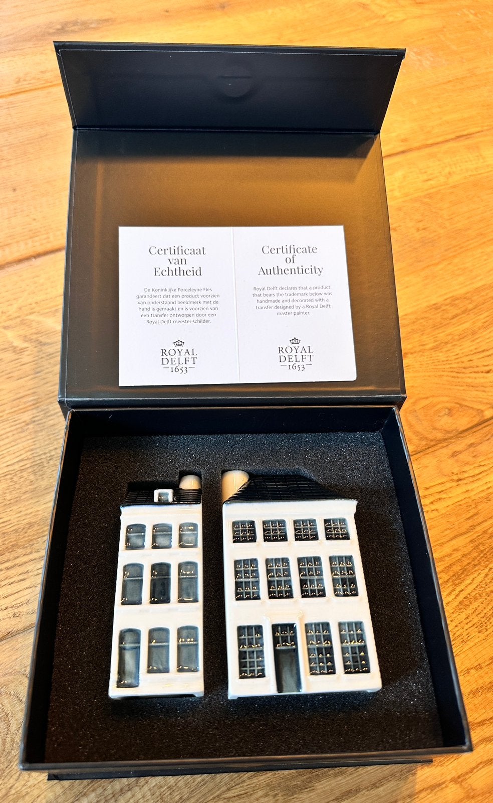 Nieuwe Delfts blauwe huisjes peper en zout stel - heel leuk, Ophalen of Verzenden