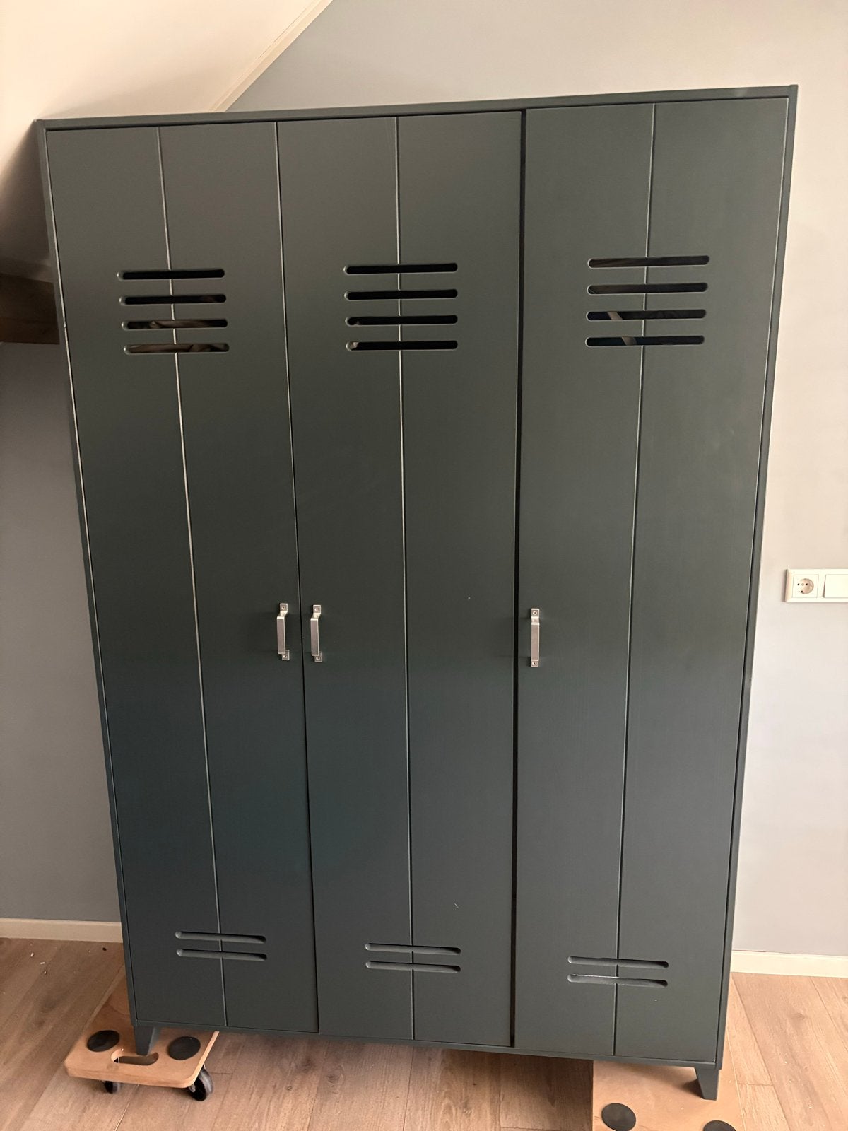 Kledingkast/Lockerkast Woood Antraciet, Ophalen, Gebruikt, 100 tot 150 cm, 150 tot 200 cm