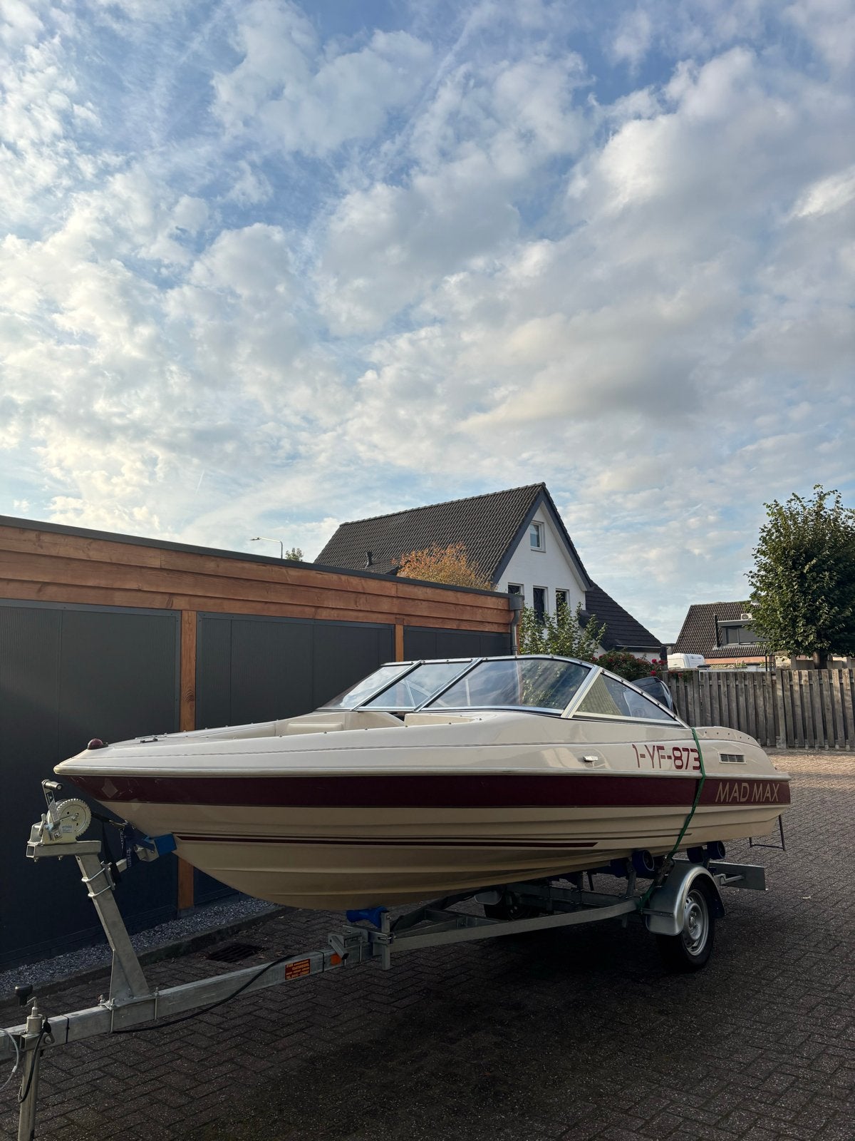 Cutter Mad Max Speedboot met Mercury 75pk buitenboordmotor, Watersport en Boten, Ophalen, Overige merken, 70 tot 120 pk, Zo goed als nieuw