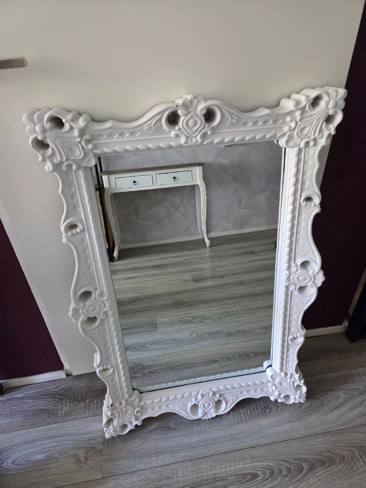 Mooie witte spiegel van Xenos, Huis en Inrichting, Ophalen, Gebruikt, 100 tot 150 cm, Rechthoekig