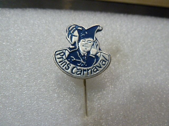Vintage Prins Carnaval Speldje - Blauw/Zilver, Verzamelen, Ophalen of Verzenden, Gebruikt, Overige onderwerpen, Speldje of Pin