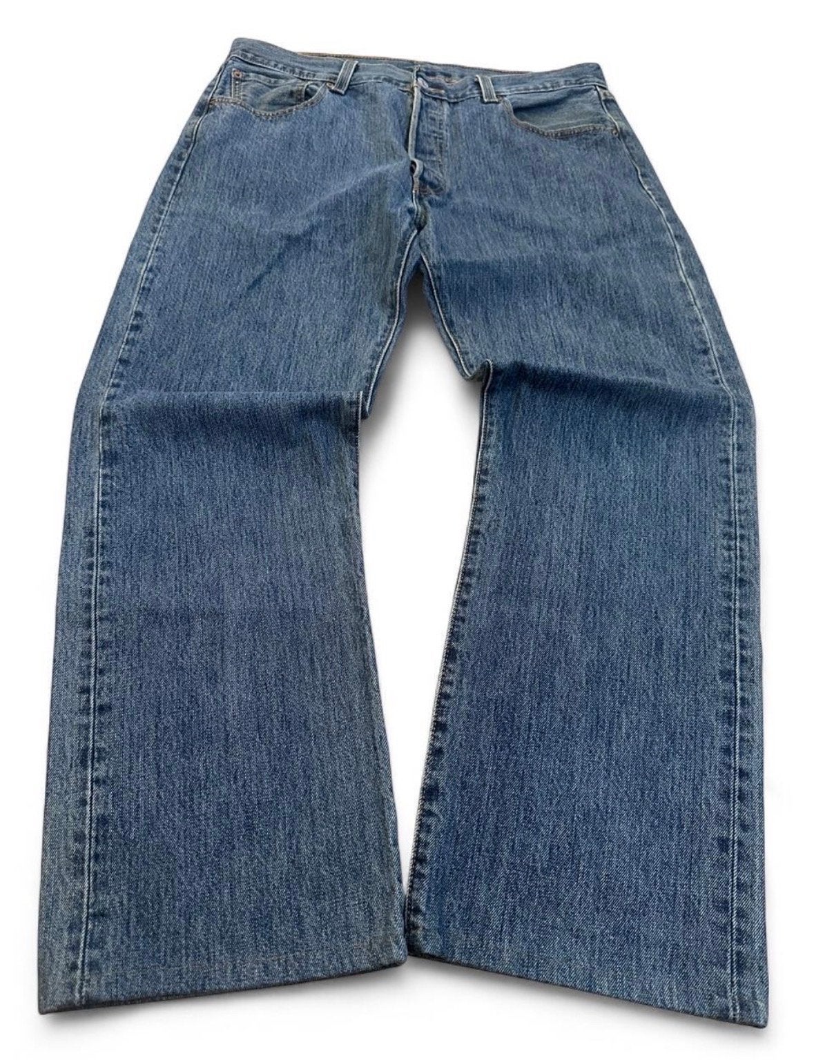 Levi's 501 Baggy Wide Leg Jeans W34 L30 Vintage Wash, Ophalen of Verzenden, Gedragen, Blauw, W33 - W34 (confectie 48/50)