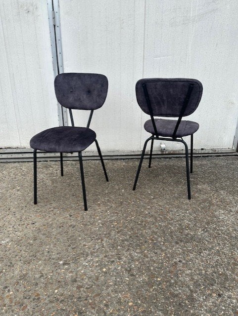 24 horeca restaurant stoelen stapelbaar velvet antraciet, Ophalen, Nieuw, Stof, Grijs