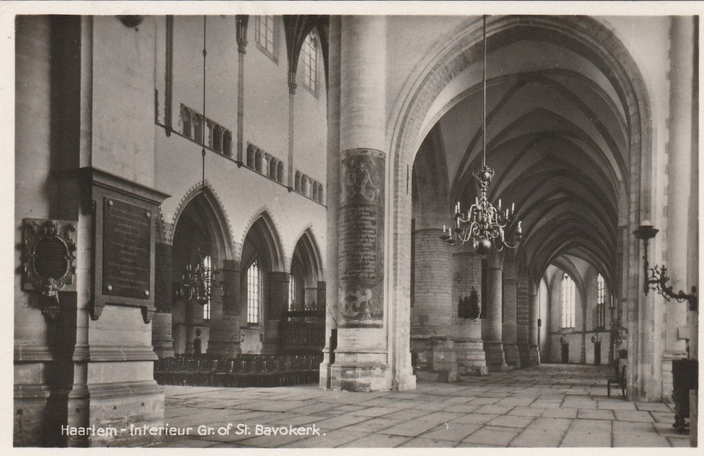 haarlem- interieur st bavo, Ophalen of Verzenden, 1920 tot 1940, Noord-Holland