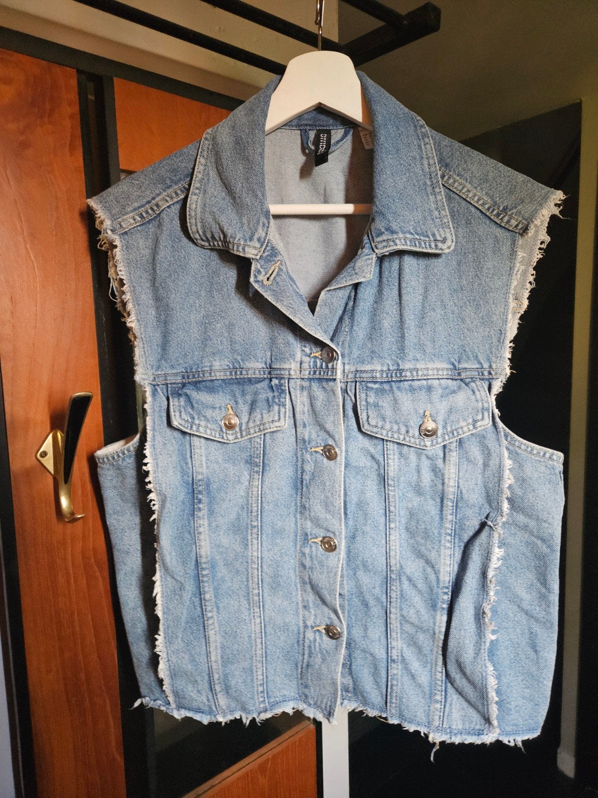 Stoer jeans gilet maat xs/s, Blauw, Ophalen of Verzenden, Zo goed als nieuw, Zonder mouw
