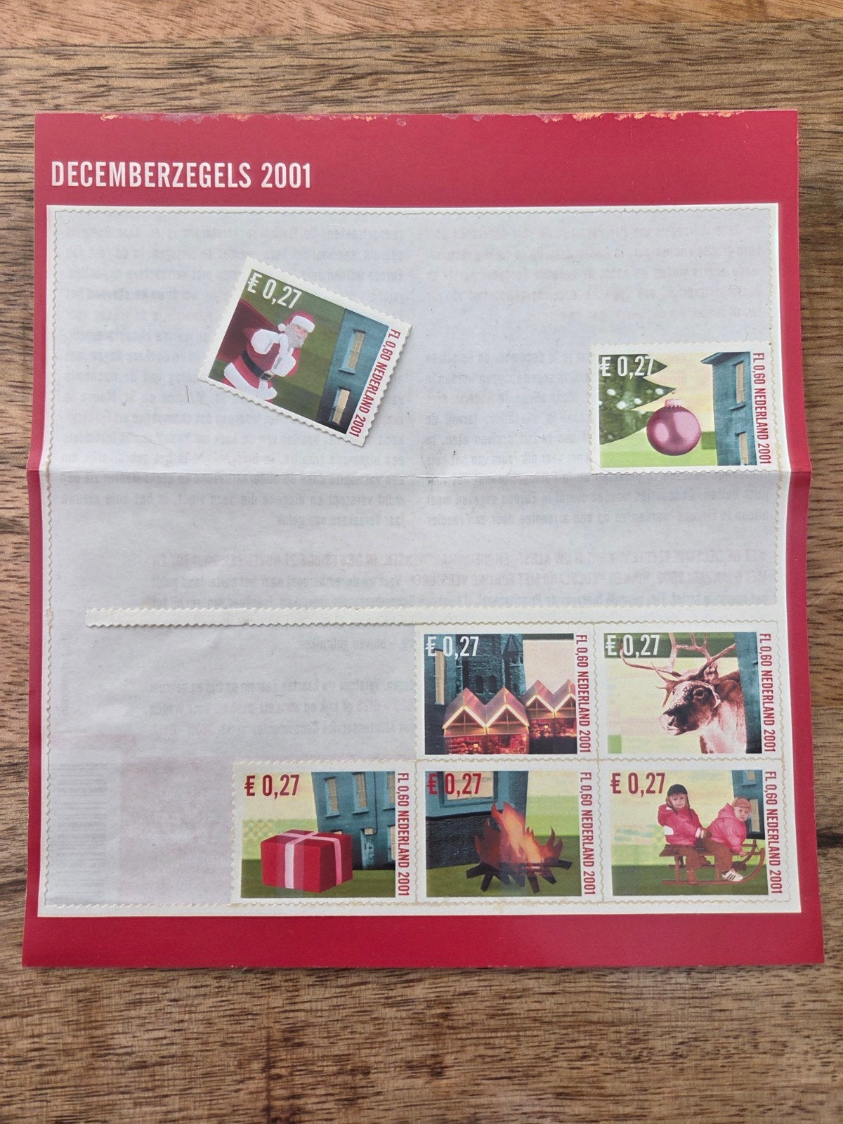 7x decemberzegels 2001, Ophalen of Verzenden