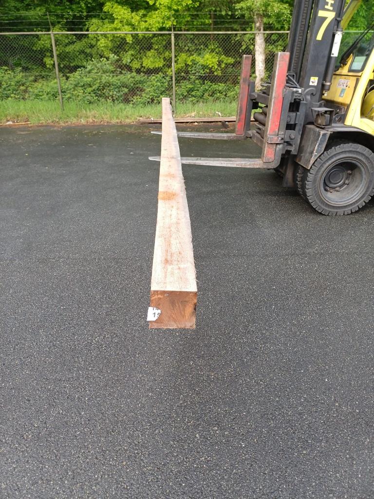 Hardhouten balk, ruw, haaks 150x150mm 700cm nr. 725, Ophalen, Zo goed als nieuw, Hardhout, 250 cm of meer
