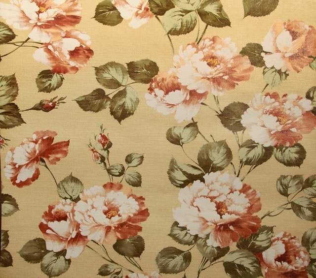 12528 Vintage bloemen behang in oker en terra swiet, Huis en Inrichting, Stoffering | Behang, Verzenden, Minder dan 10 m², Groen