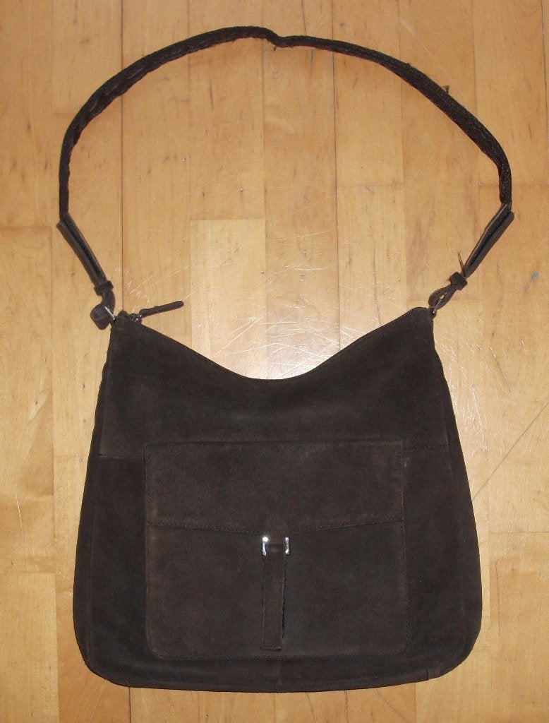 SOHO vintage 80'er jaren bruine suede leren lederen tas, Ophalen of Verzenden, Gebruikt, Bruin, Schoudertasje