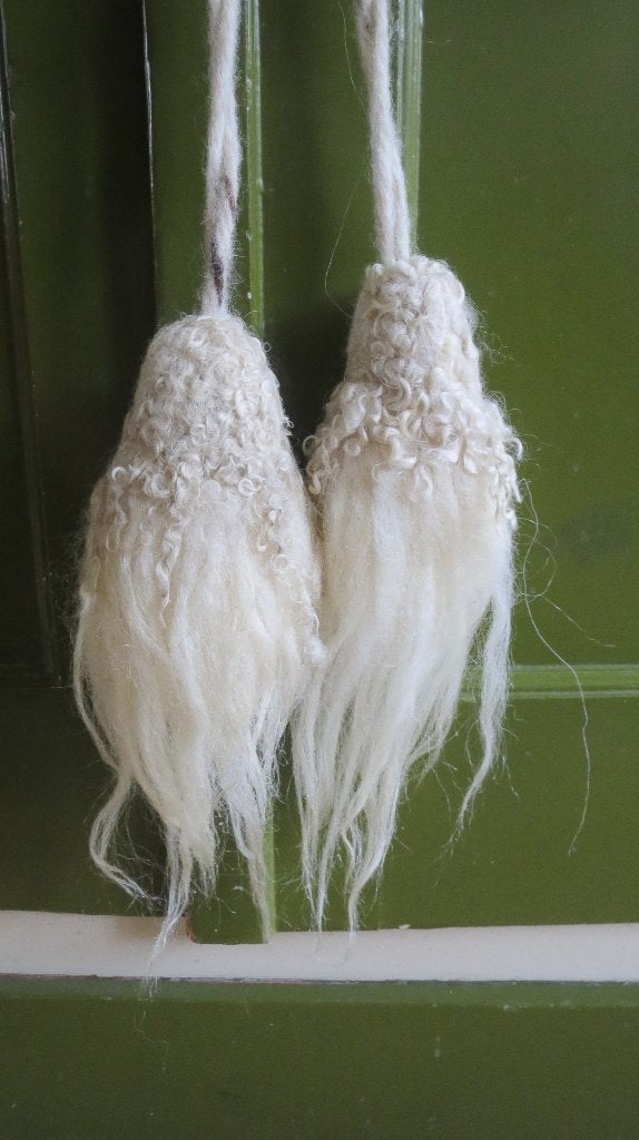 Twee toeven wol, Racka met Angora geit, aan gesponnen touw, Verzenden, Nieuw, Versiering, Wolvilt