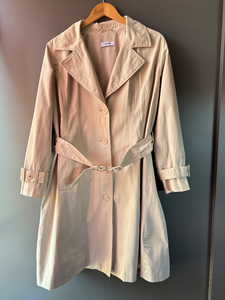 Marina Rinaldi Trenchcoat ivory beige 38, Ophalen of Verzenden, Zo goed als nieuw, Maat 38/40 (M), Beige
