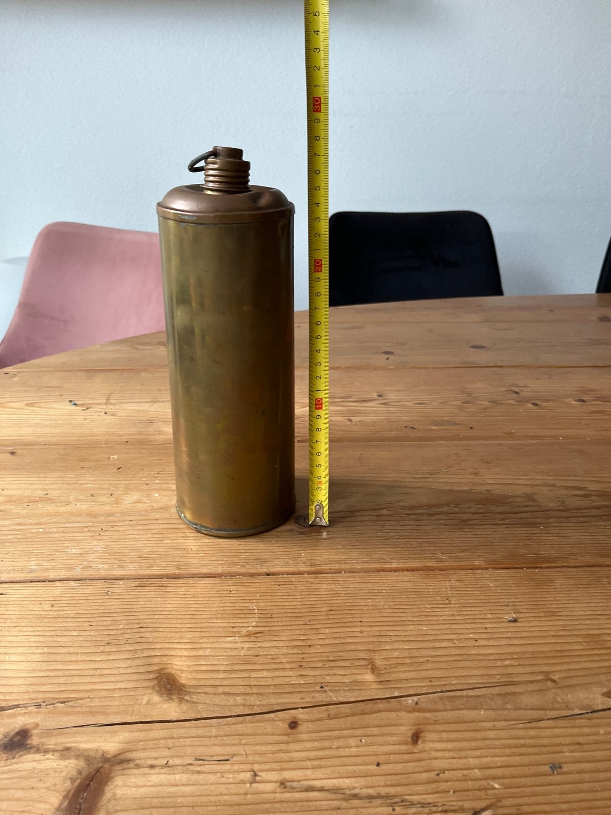 Antieke Koperen Fles met Schroefdop - 1910-1930, Antiek en Kunst, Antiek | Koper en Brons, Ophalen of Verzenden, Koper