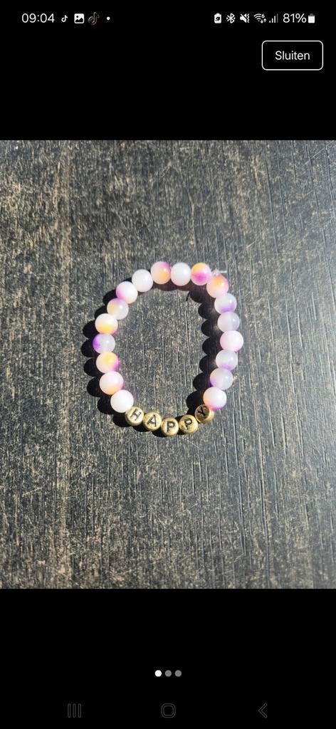 Happy Kralen Armband - Vrolijk en Kleurrijk, Overige materialen, Overige kleuren, Nieuw, Ophalen of Verzenden