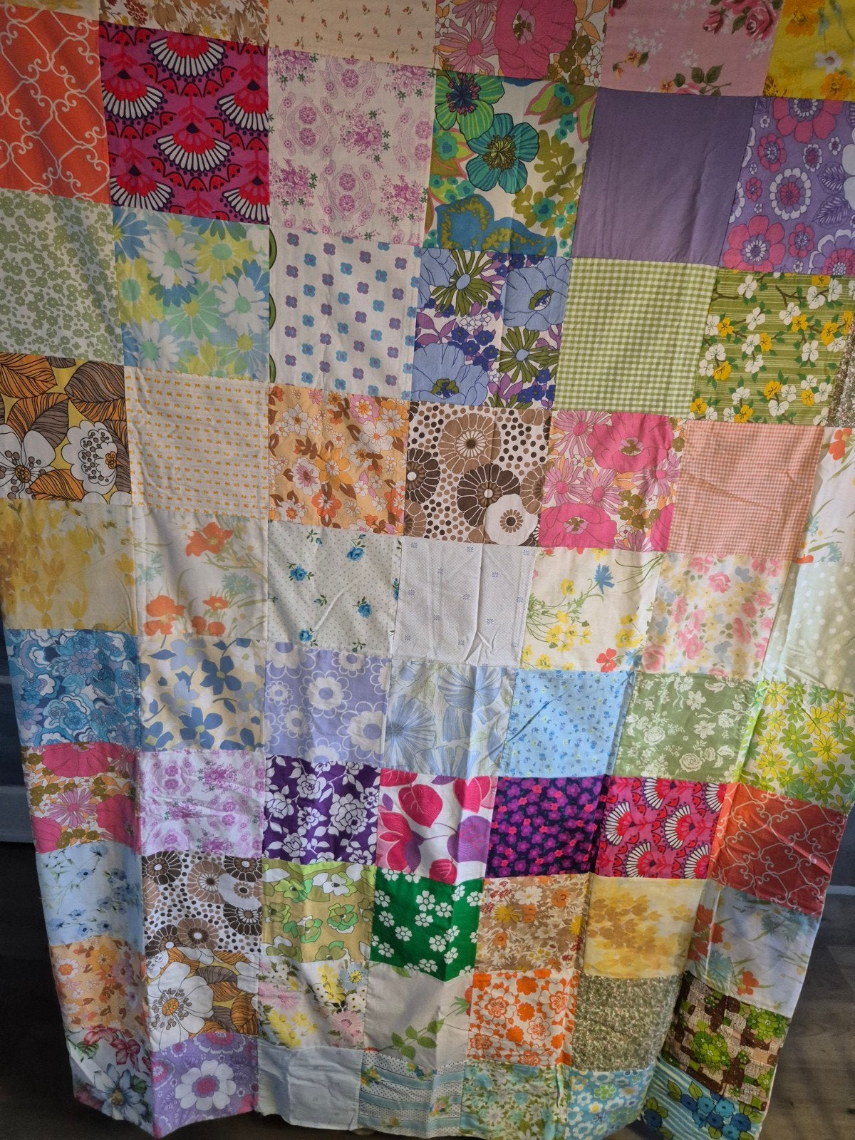 Vintage Patchwork Deken / Quilt - Handgemaakt, Ophalen of Verzenden, Gebruikt, Overige typen