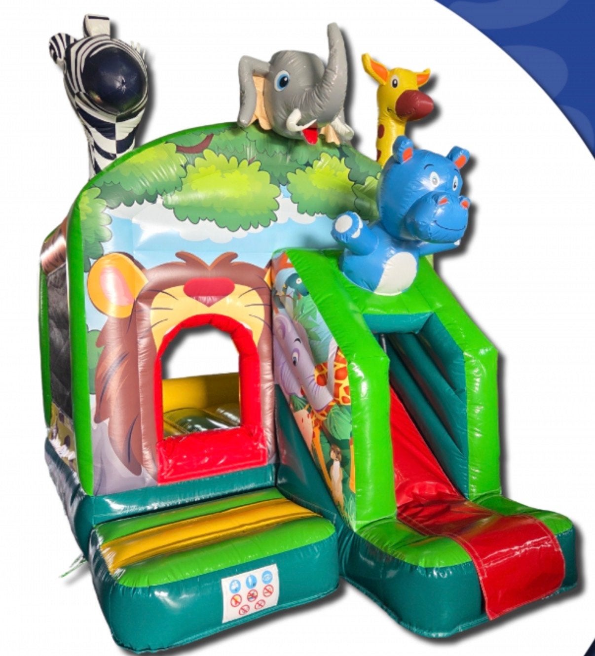 Springkussen Jungle met glijbaan te huur - huren ZOO thema, Ophalen, Gebruikt