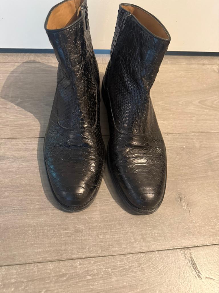 Mascaro heren laarsje in croco leer maat 44,5, Ophalen, Zo goed als nieuw, Bruin, Boots