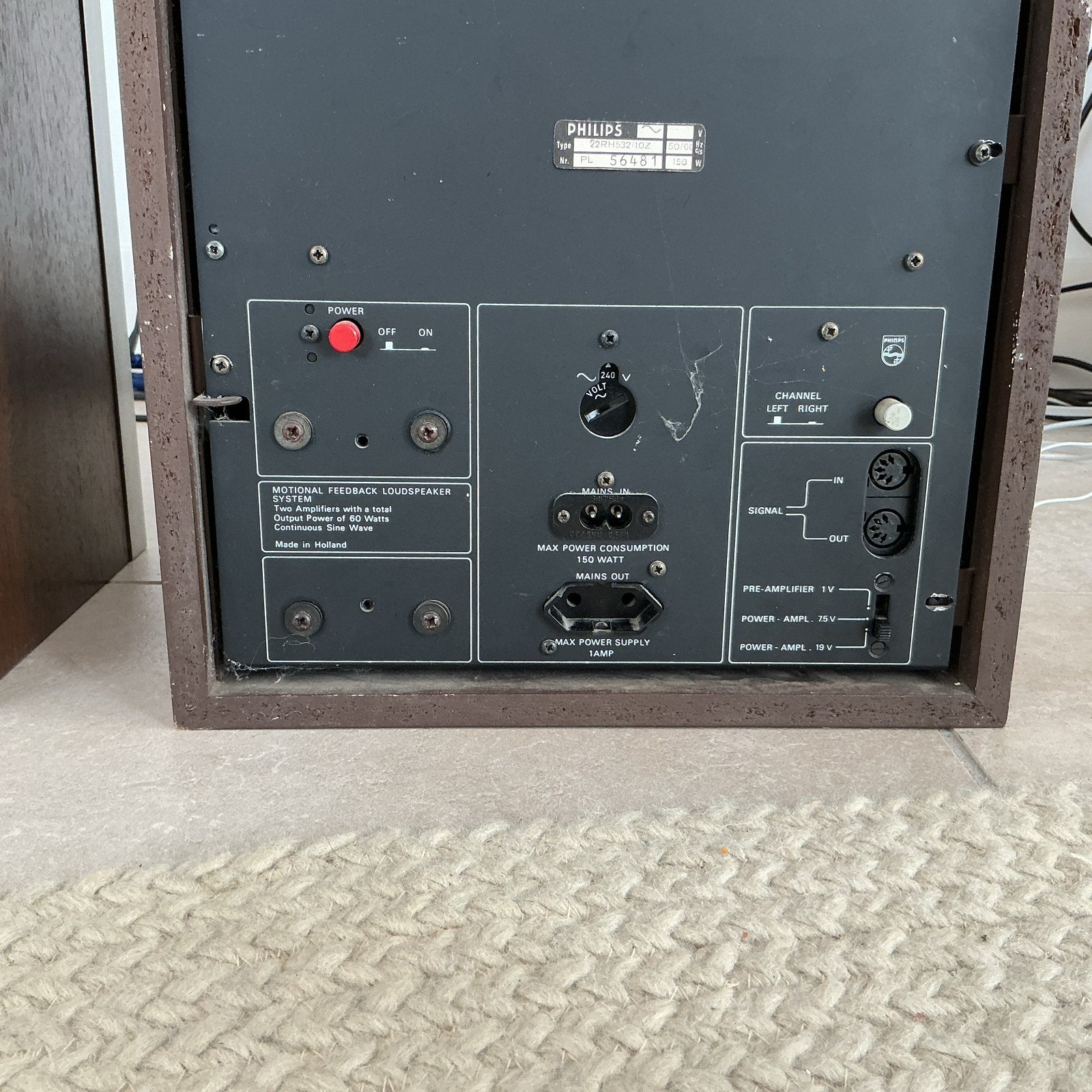 Philips 532 Electronic Motional Feedback Luidsprekers, Stereo speakers, Philips, Gebruikt, Ophalen