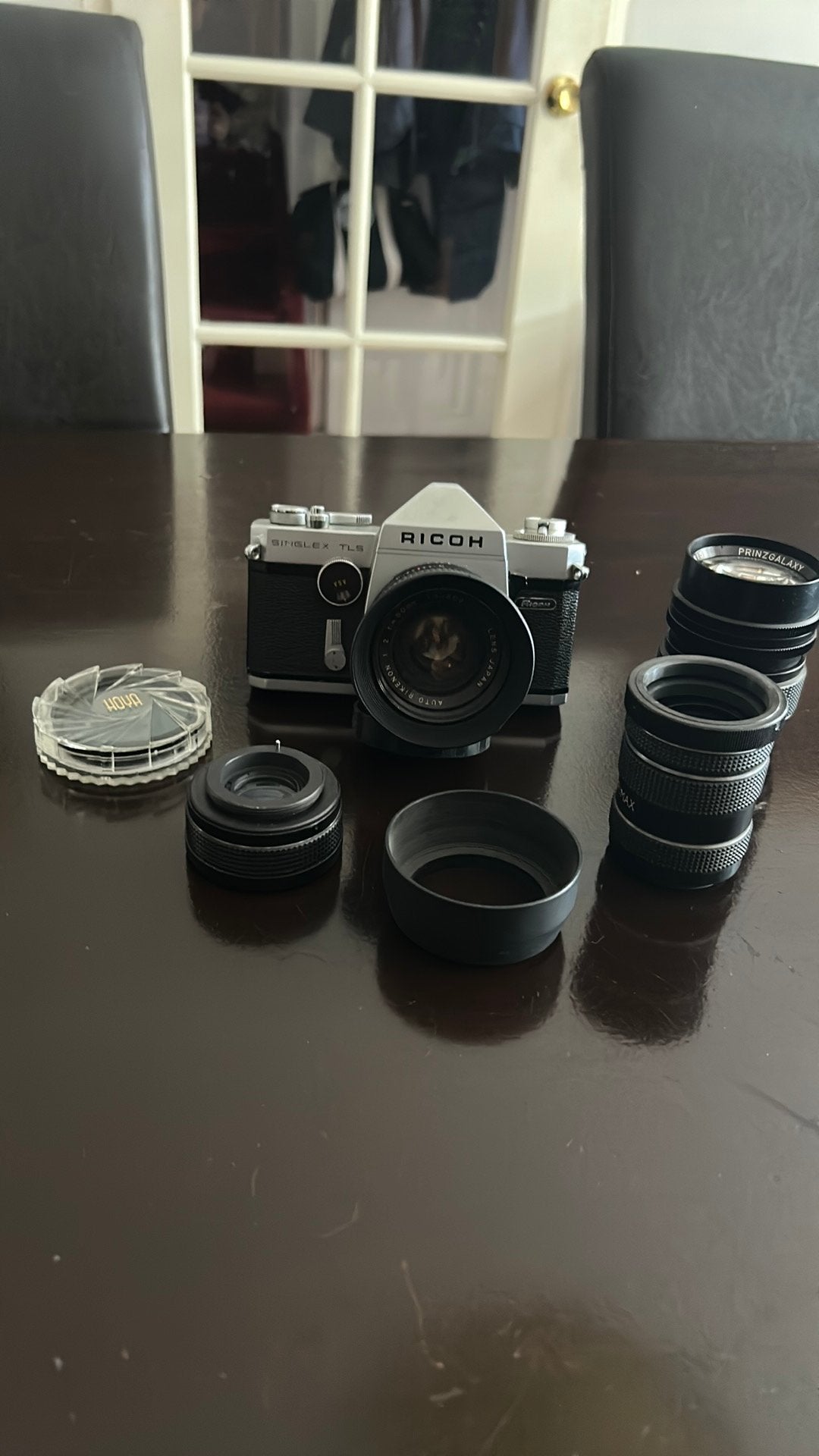 Ricoh Singlex TLS Spiegelreflexcamera met Auto Rikenon lens, Ophalen of Verzenden, Gebruikt, Spiegelreflex