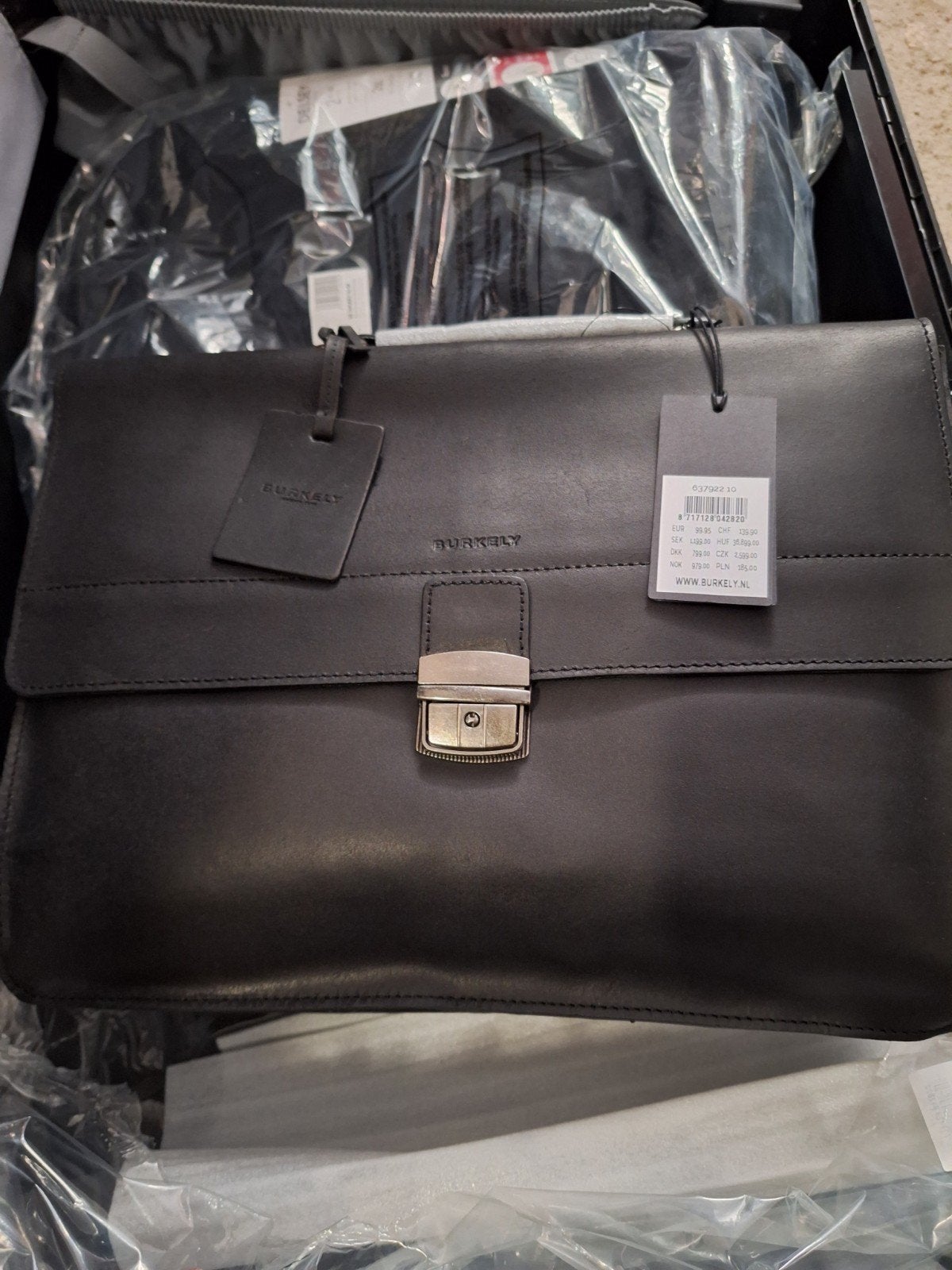 Burkely leren aktetas/clutch, Ophalen of Verzenden, Nieuw, Leer, Overige merken
