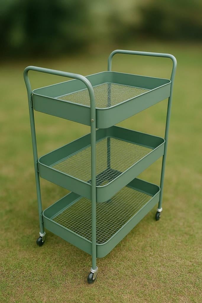 Groene trolley met 3 etages, Ophalen of Verzenden, Zo goed als nieuw