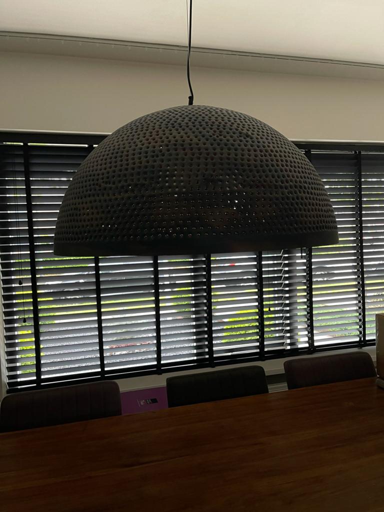 Grote bronzen eetkamerlamp, Ø 80 cm, 2 jaar oud, Ophalen, Zo goed als nieuw, Metaal, 50 tot 75 cm