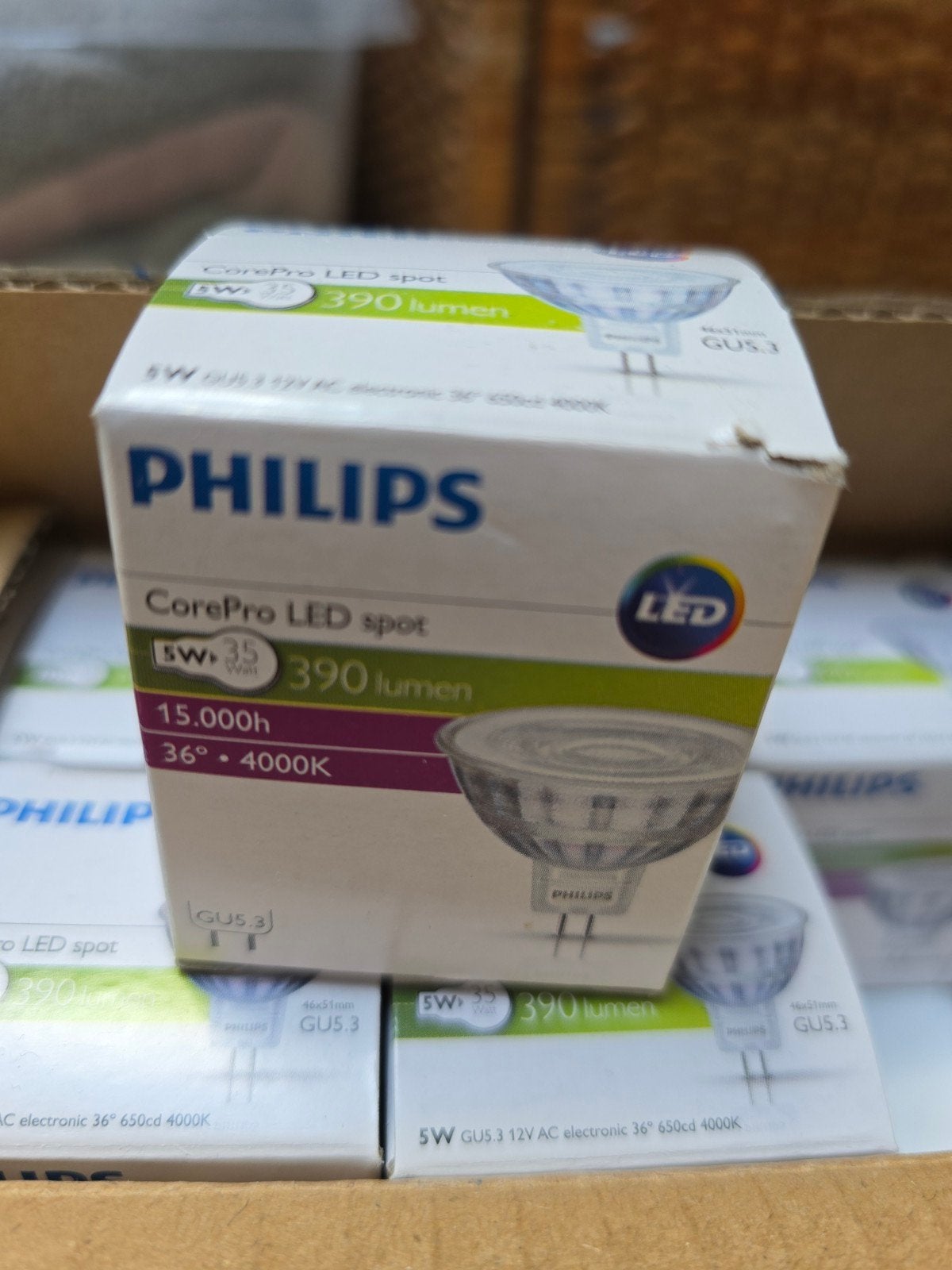20x Philips CorePro LED spot GU5.3 5W 390 lumen 4000K, Ophalen of Verzenden, Nieuw, GU5.3, Philips