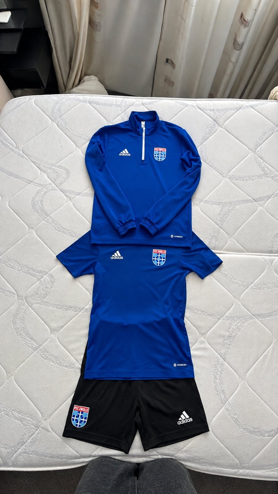 PEC Zwolle Adidas trainingspak – blauw/zwart ️, Blauw, Ophalen of Verzenden, Zo goed als nieuw, Voetbal