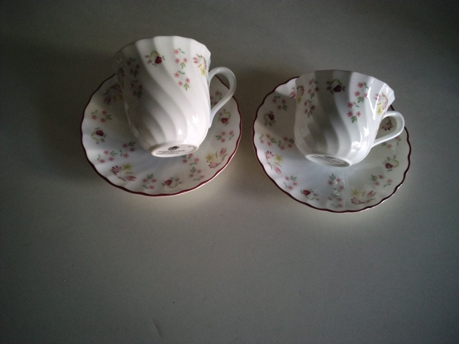 Wedgwood charlotte  2 kop en schotels, Ophalen of Verzenden, Zo goed als nieuw, Porselein, Kop(pen) en/of Schotel(s)