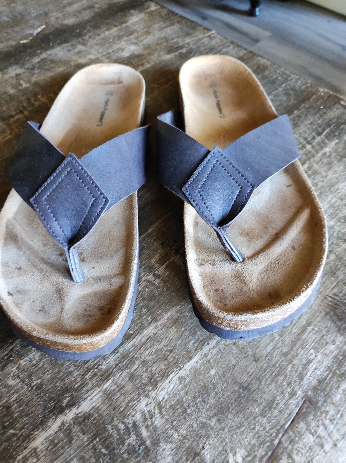 Slippers leer Hush puppies maat 43 bruin, Ophalen of Verzenden, Zo goed als nieuw, Bruin