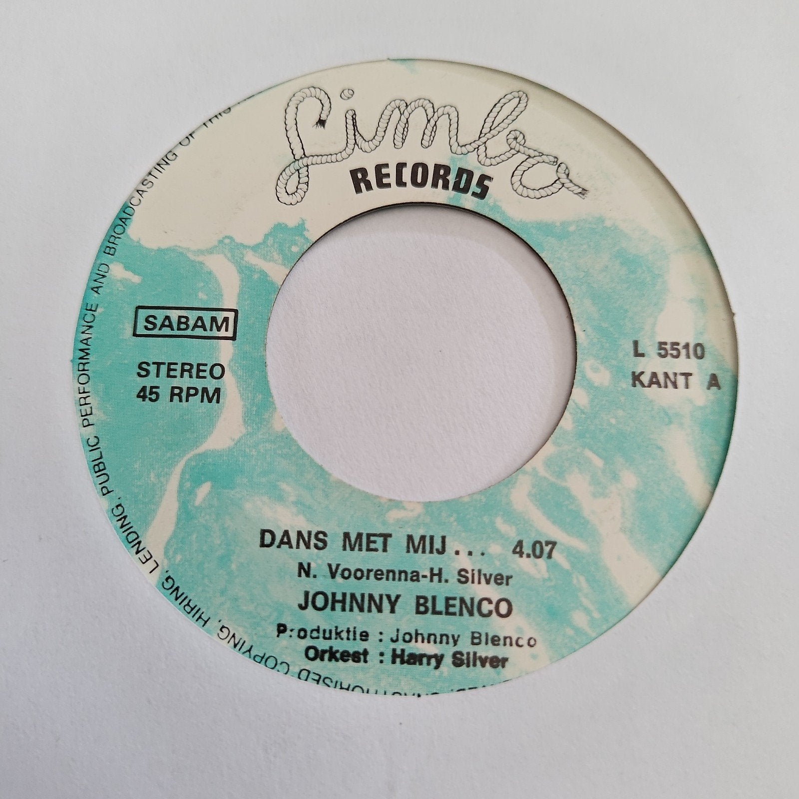 Johnny Blenco - Dans Met Mij... (45 RPM Single), Gebruikt, 7 inch, Ophalen of Verzenden, EP
