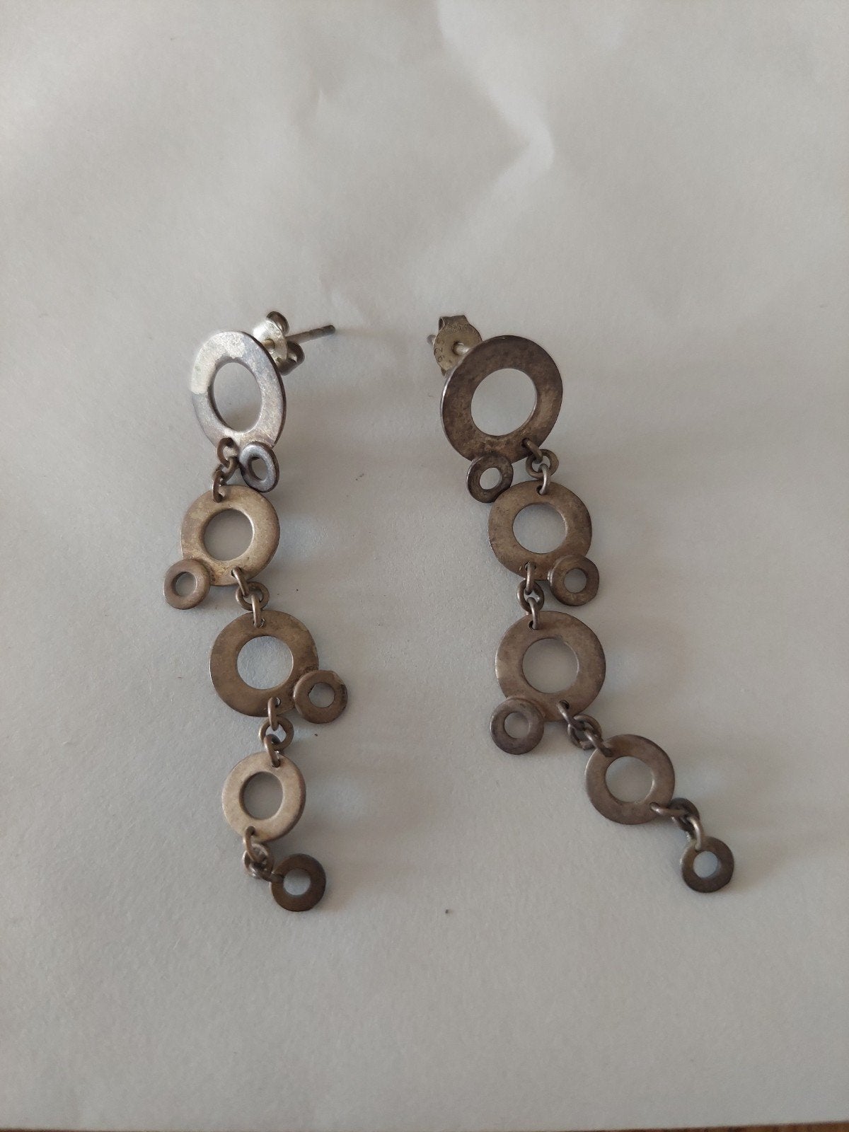Zilveren oorbellen moeten even gepoetst worden 925, Ophalen of Verzenden, Gebruikt, Zilver, Zilver